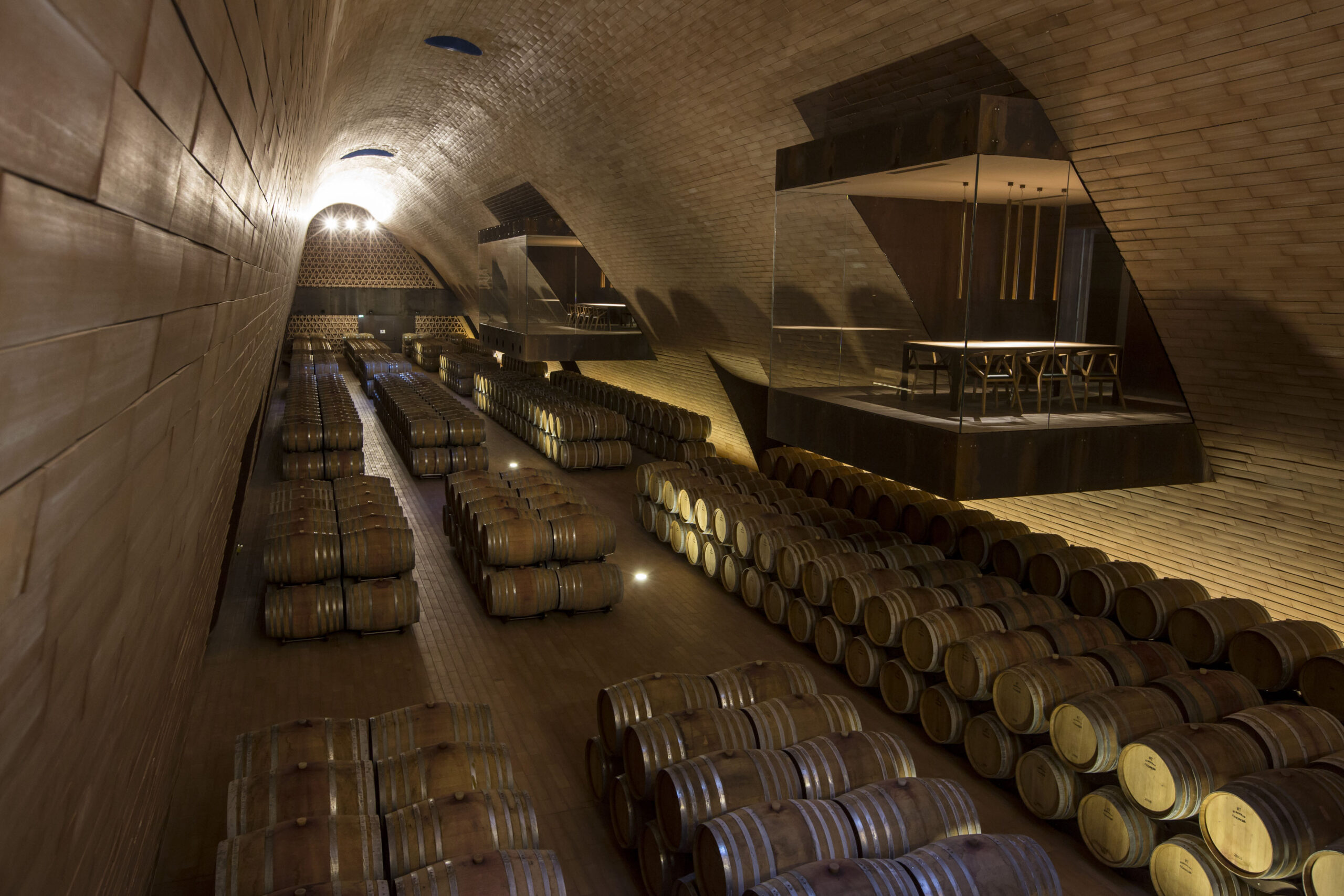 The barrel-aging cellar at Antinori nel Chianti Classico