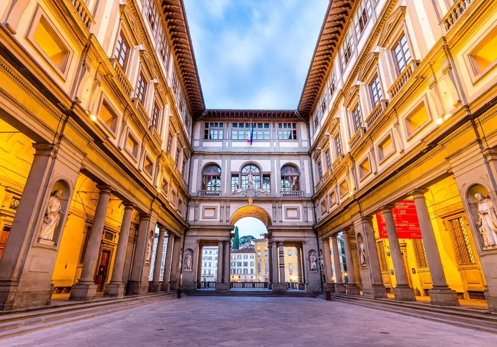 The Uffizi Gallery courtyard in Florence